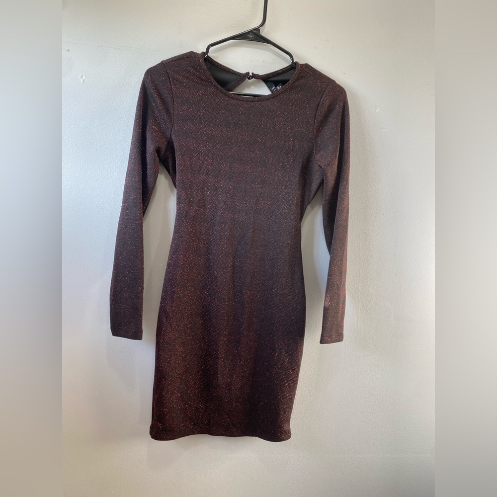 Sparkle back cut out dress